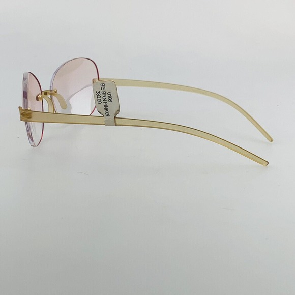 Vintage BASIC: Sunglasses mod. 0108 Rimless Brown Pink Clear Swiss Made NOS main image 6